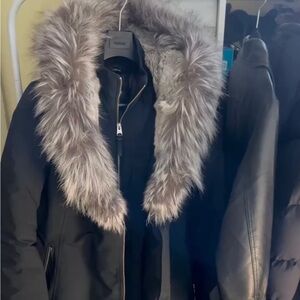 MACAKGE ADALI DOWN COAT WITH SILVER FOX FUR